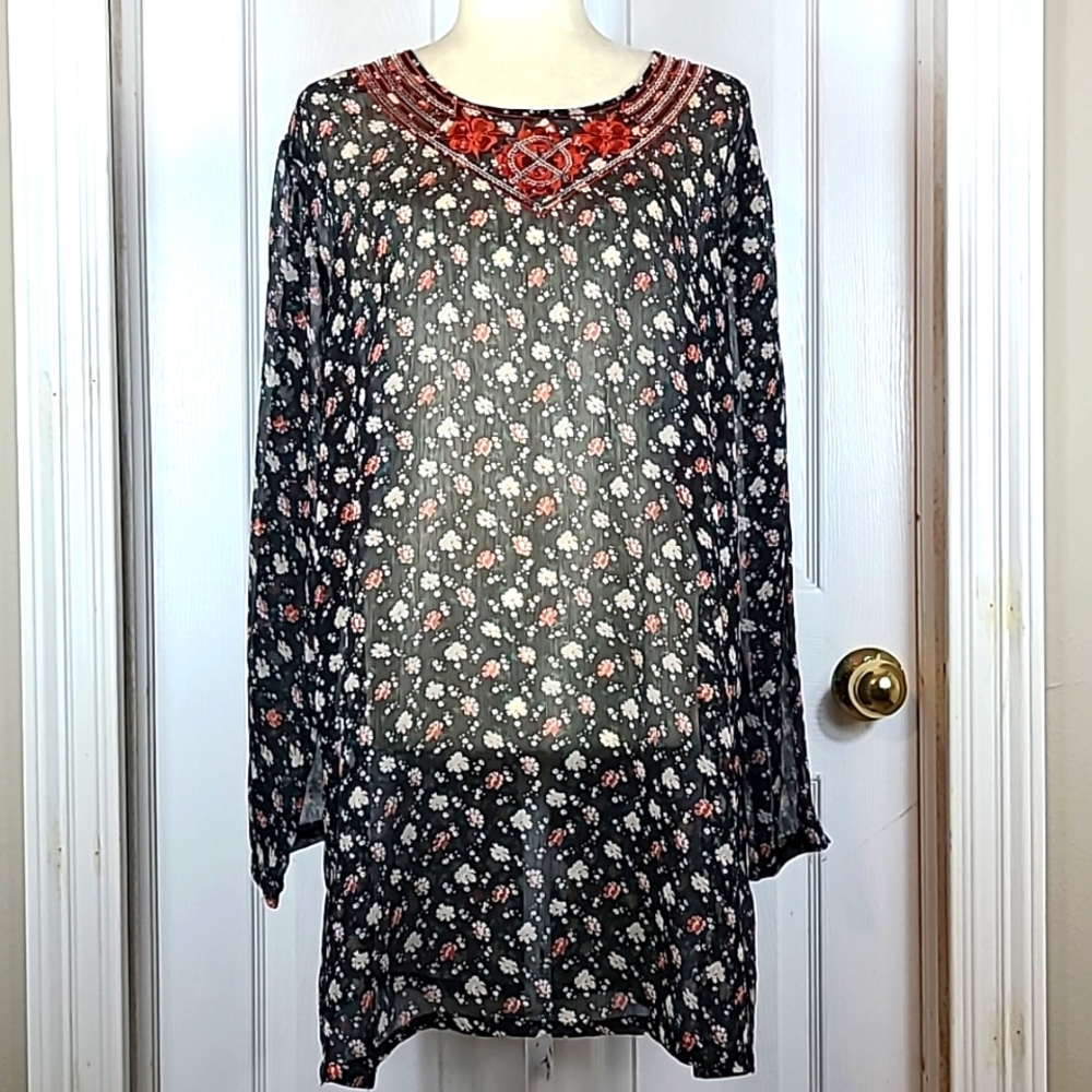 Priya Embroidered Boho Blouse